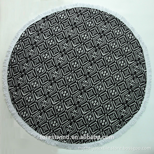 High Quality Cotton Tassel Mandala Beach Round Towel